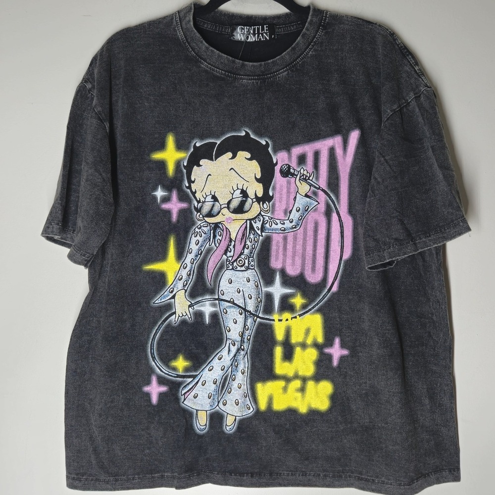 Betty Boop Viva La Vegas AOP T Shirt 80s Style Double-Sided Size Large